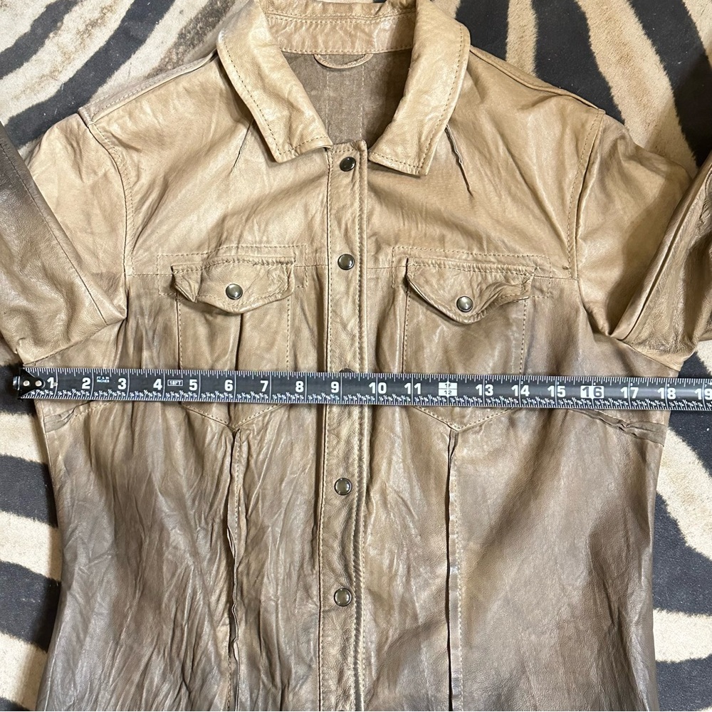 ALLSAINTS Brown Ombre Leather Shirt Jacket🌸 - Picture 9 of 13